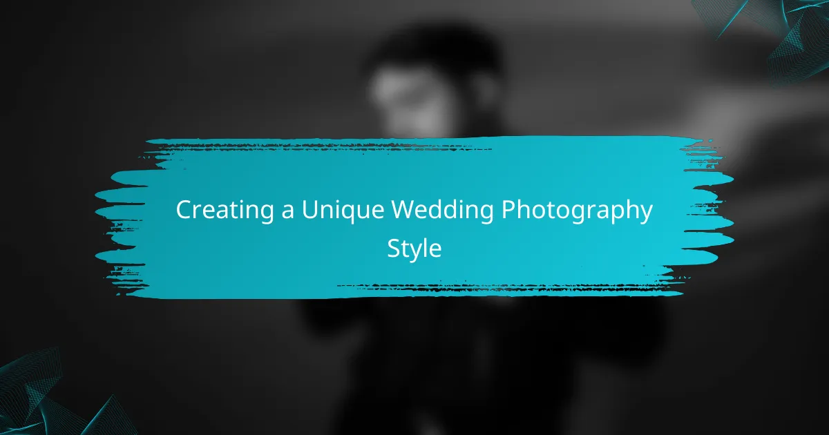 Creating a Unique Wedding Photography Style