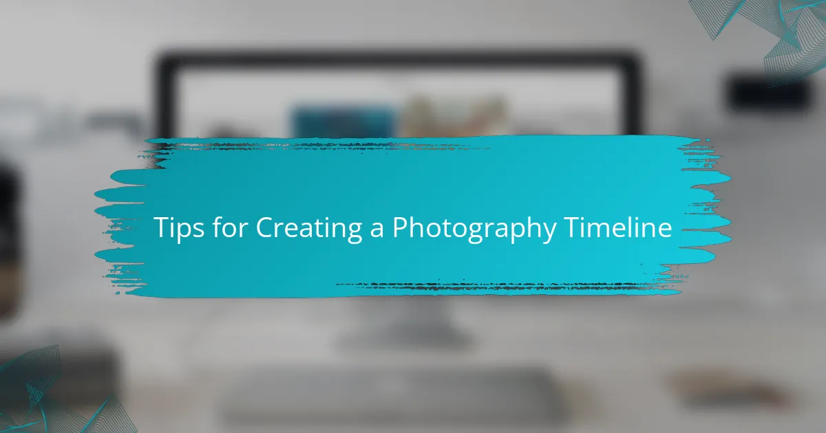 Tips for Creating a Photography Timeline