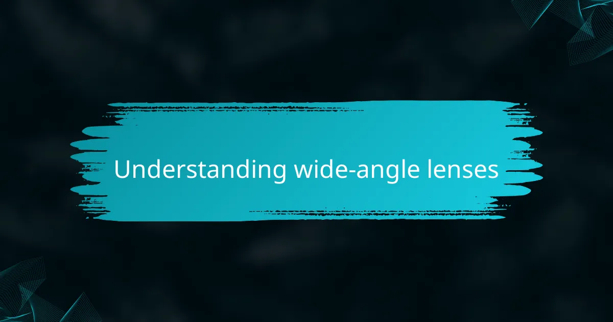 Understanding wide-angle lenses