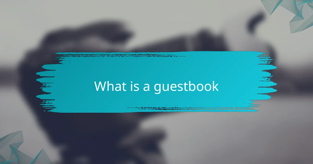 What is a guestbook
